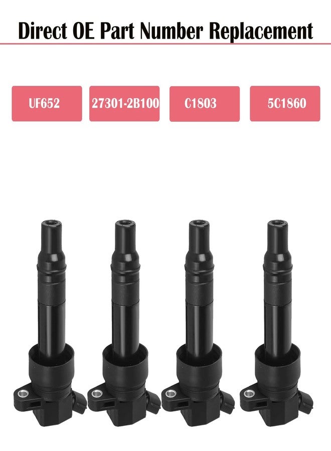LCWRGS Ignition Coil Packs of 4 Fits for L4 1.6L 2012 2013 2014 2015 2016 2017 Kia Rio Soul Hyundai Accent Veloster 1.6 Coils Replaces# UF652 C1803 - Image 3